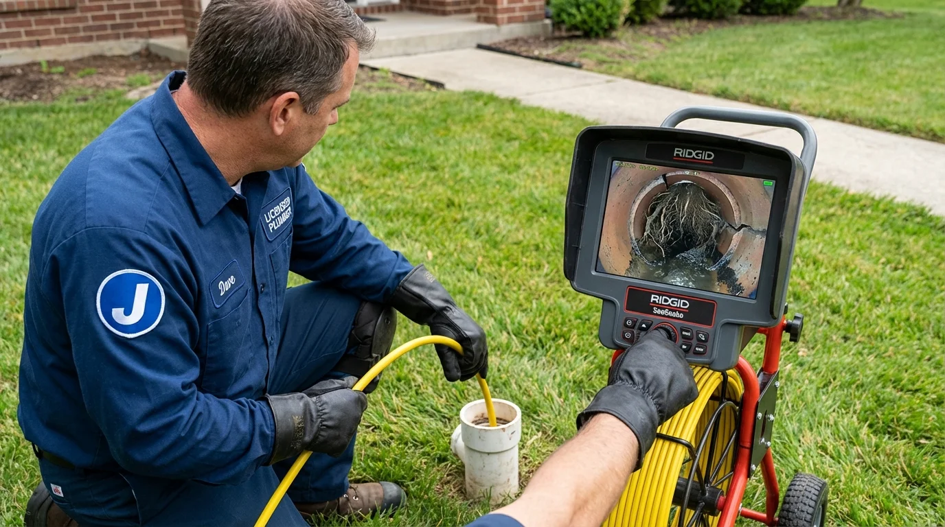 Sewer camera inspection being performed by Johns Plumbing LLC in Riverhead